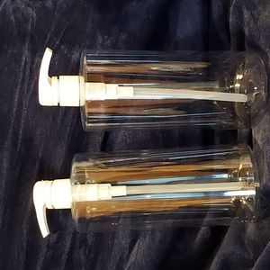 Liter clear plastic bottles (2)